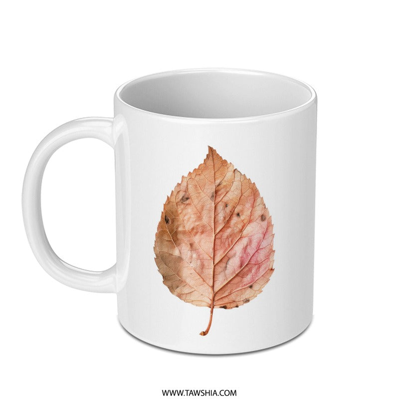 Autumn Leaf Mug, Fall Foliage, Botanical Mug, Nature Inspired Coffee Mug, Seasonal Drinkware, Gift for Nature Lover, Tea Cup - Tawshia