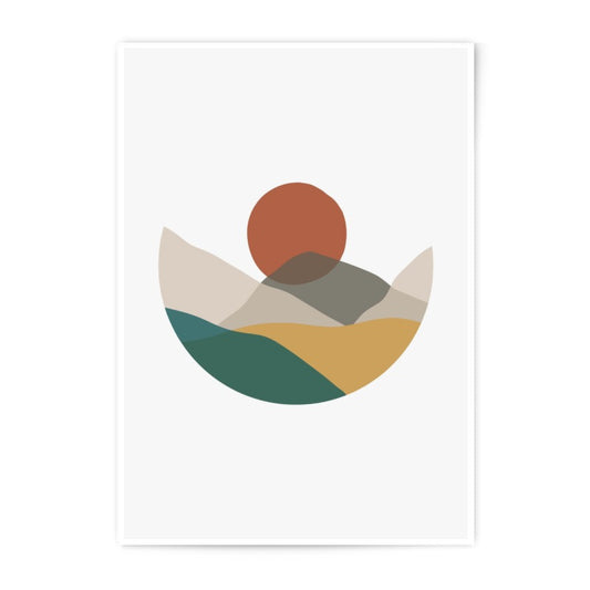 Minimalist Mountain Photographic Print, Abstract Landscape Art, Sunset Wall Decor, Geometric Art Print, Modern Home Decor, Nature - Tawshia