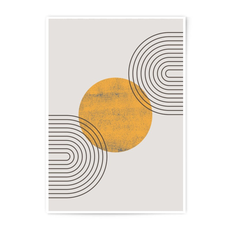 Minimalist Photographic Print, Abstract Wall Art, Boho Home Decor, Geometric Circle and Arches, Modern Art Print, Neutral Tones - Tawshia