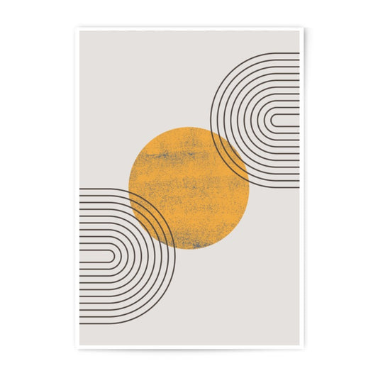 Minimalist Photographic Print, Abstract Wall Art, Boho Home Decor, Geometric Circle and Arches, Modern Art Print, Neutral Tones - Tawshia