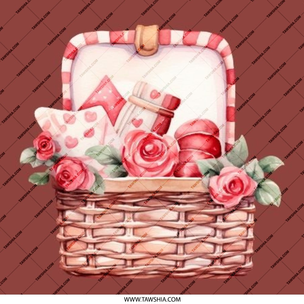Picnic Basket Pinback Button, Roses, Macarons, Valentine Pin Button, Cute Button, Gift Button, Heart Button, Floral Pin, Button - Tawshia