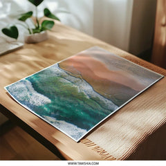 Beach Aerial Photographic Print, Coastal Wall Art, Ocean Waves Photo, Beach Home Decor, Landscape Photography, Beachy Prints - Tawshia