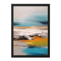 Abstract Landscape Wall Art, Coastal Painting Print, Modern Art Decor, Contemporary Home Decor, Ready to Hang Framed Art - Tawshia