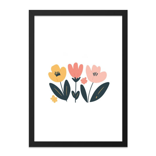 Floral Wall Art Print, Colorful Flower Poster, Botanical Illustration, Modern Art, Home Decor, Cute Flower Artwork - Tawshia