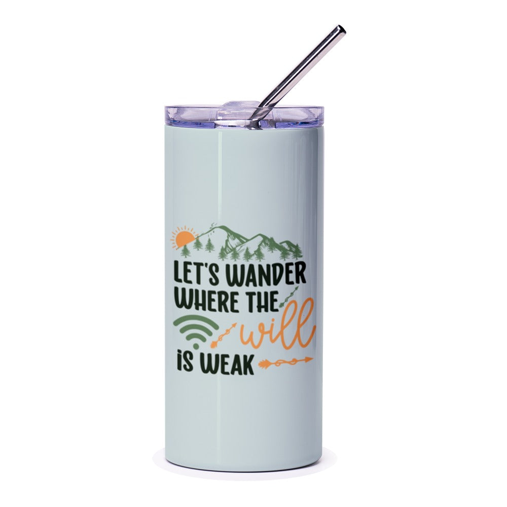 Wanderlust Tumbler, Weak Wifi, Adventure Tumbler, Travel Mug, Mountains Tumbler, Outdoors Gift, Hiking Gift, Vacation Mug, Gift for Hiker - Tawshia