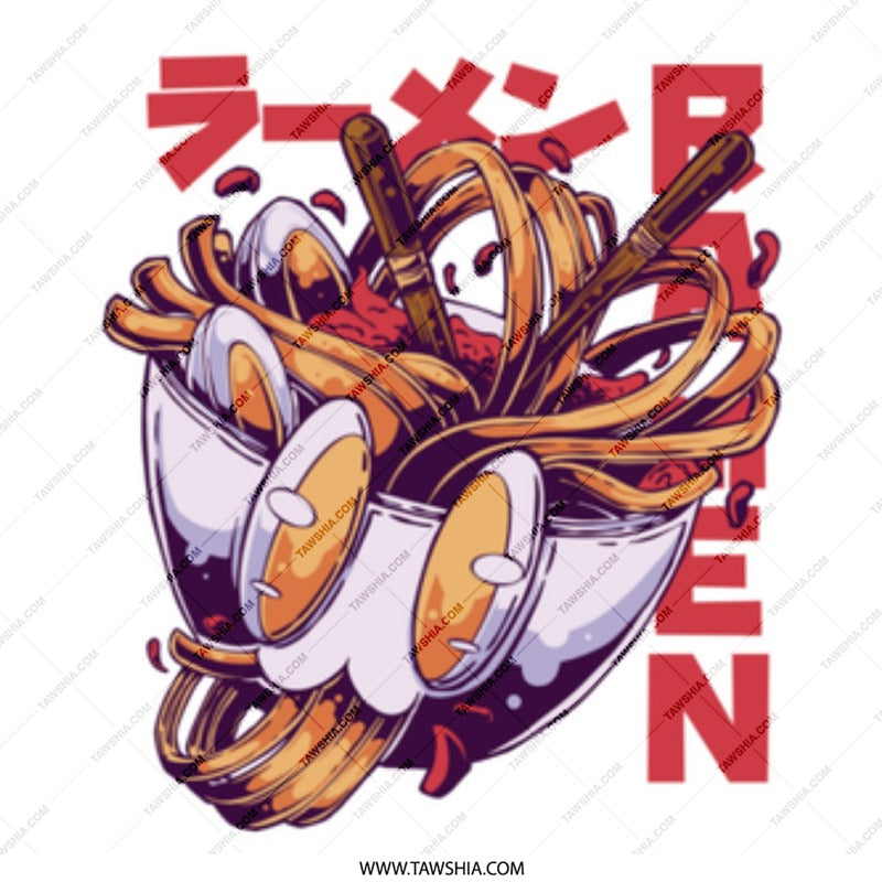 Ramen Noodles and Egg Illustration T-shirt product