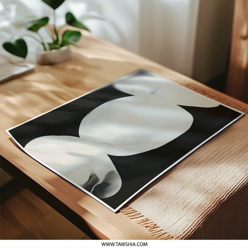 Abstract Art Photographic Print, Modern Wall Decor, Black and White Painting, Minimalist Artwork, Home Decor, Wall Art - Tawshia