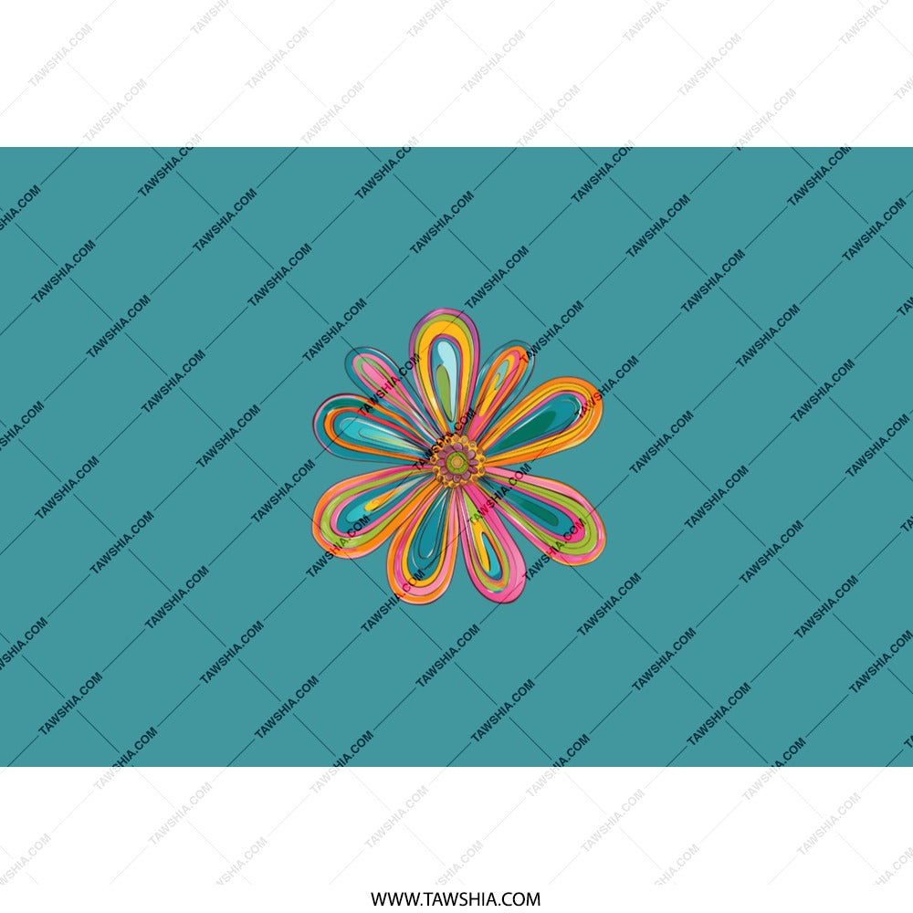 Flower Tumbler, Colorful Flower, Floral Design, Groovy Flower Tumbler, Teal Tumbler, Retro Flower Power, Gifts for Her, Tumblers with Straw - Tawshia
