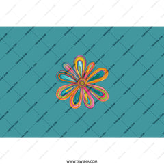 Flower Tumbler, Colorful Flower, Floral Design, Groovy Flower Tumbler, Teal Tumbler, Retro Flower Power, Gifts for Her, Tumblers with Straw - Tawshia