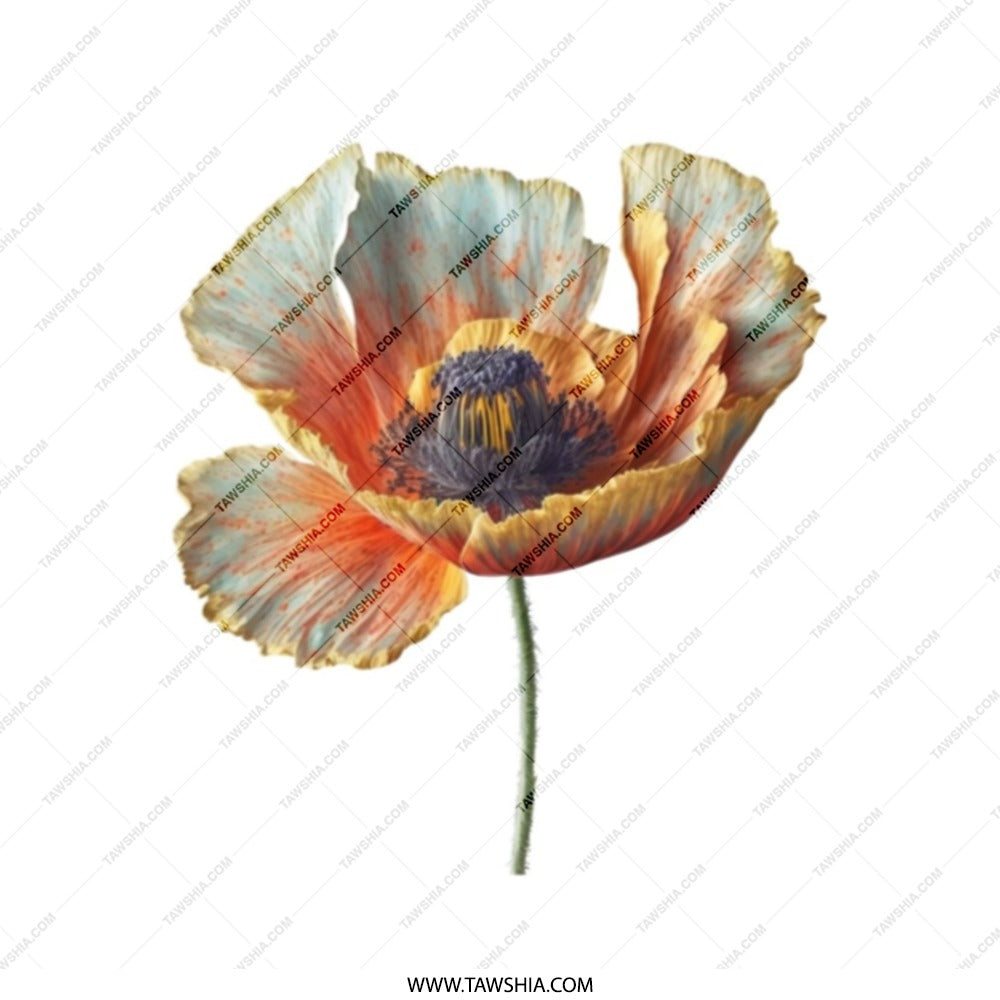 Poppy Flower Tote Bag, Floral Design, Botanical Art Bag, Aesthetic Bag, Gift for Her, Everyday Bag, Cute Bag, Shopping Bag - Tawshia