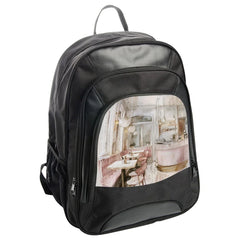 Parisian Cafe Backpack, Elegant Interior Art Backpack, Chic City Scene Backpack, Watercolor Bistro, French Cafe Travel Bag - Tawshia