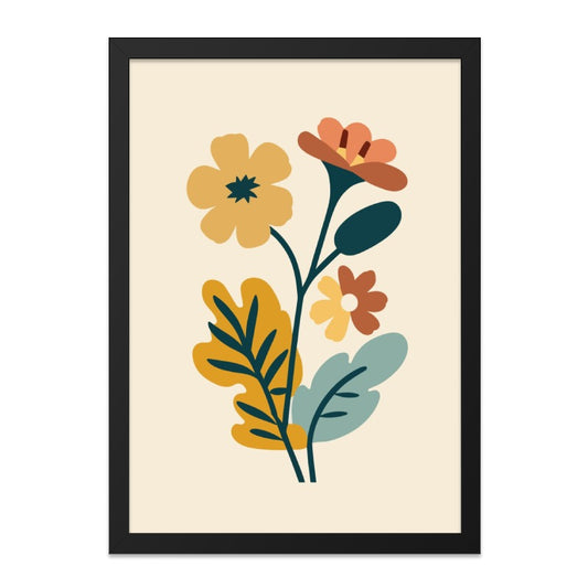 Floral Wall Art Print, Boho Flower Art, Botanical Illustration, Modern Minimalist Wall Decor, Floral Home Decor, Colorful Floral Design - Tawshia