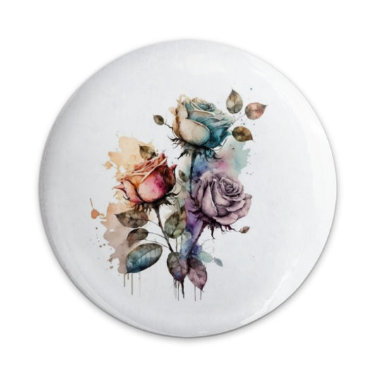 Watercolor Roses Pinback Button, Floral Badge, Botanical Accessory, Artistic Gift, Flower Bouquet Button, Stylish Accessory, Art Lover Gift - Tawshia