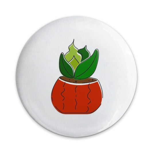 Succulent Pinback Button, Cute Potted Plant Flair, Unique Nature Lover Gift, Cool Accessories, Trendy Botanical Badges, Plant Mom Pin - Tawshia