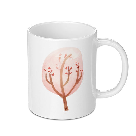 Pink Tree Mug, Give Back Mug, Artsy Coffee Cup, Unique Tea Mug, Inspirational Mug, Gift Mug for Friends, Artistic Mug, Ceramic Mug - Tawshia