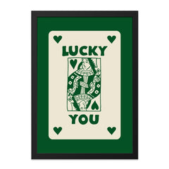 Lucky You Wall Art, Queen of Hearts Print, Playing Card Art, Green Aesthetic Decor, Trendy Home Decor, Gambler Gift, Unique Wall Hanging - Tawshia
