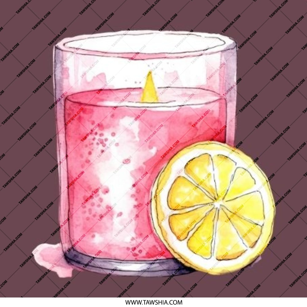 Pink Candle Pinback Button, Lemon Slice Badge, Watercolor Art Pin, Scented Candle Pin, Foodie Gift, Cute Button Pins, Party Favor - Tawshia