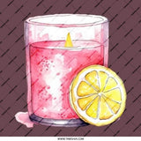 Pink Candle Pinback Button, Lemon Slice Badge, Watercolor Art Pin, Scented Candle Pin, Foodie Gift, Cute Button Pins, Party Favor - Tawshia