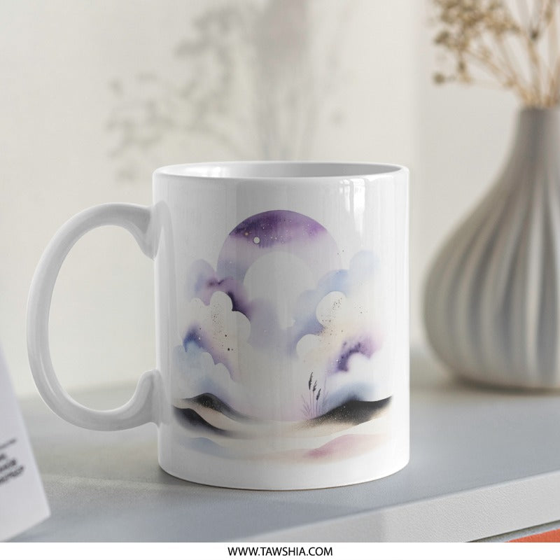 Watercolor Landscape Mug, Celestial Mug, Cloudscape Coffee Cup, Fantasy Art Mug, Unique Gift Idea, Gift for Her, Gift for Him, Celestial - Tawshia