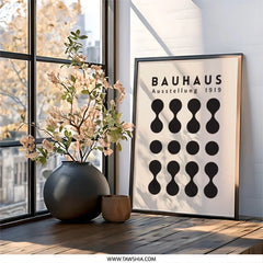 Bauhaus Exhibition 1919 Wall Art, Mid Century Modern Print, Geometric Art Poster, Minimalist Home Decor, Abstract Shapes Artwork - Tawshia