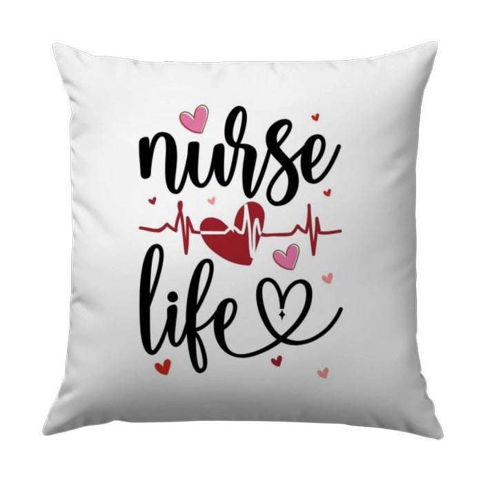 Nurse Life Pillow, Heartbeat Decor, Medical Profession Gift, Nurse Appreciation, Nursing Student Present, Cute Nurse Design - Tawshia