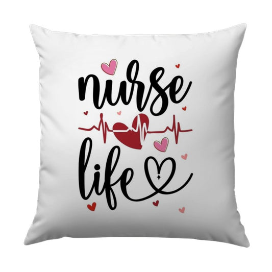 Nurse Life Pillow, Heartbeat Decor, Medical Profession Gift, Nurse Appreciation, Nursing Student Present, Cute Nurse Design - Tawshia