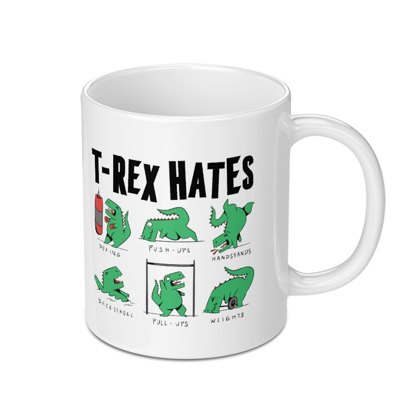 T-Rex Hates Exercise Funny Illustrated Mug product