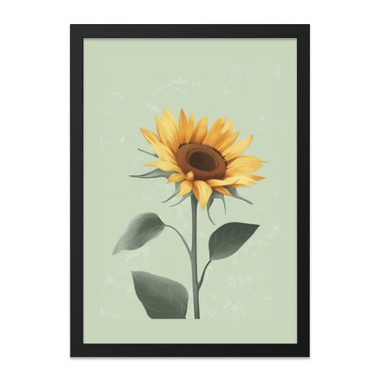 Sunflower Wall Art Print, Floral Wall Decor, Botanical Art Print, Modern Home Decor, Yellow Flower Art, Summer Wall Art, Framed Art - Tawshia