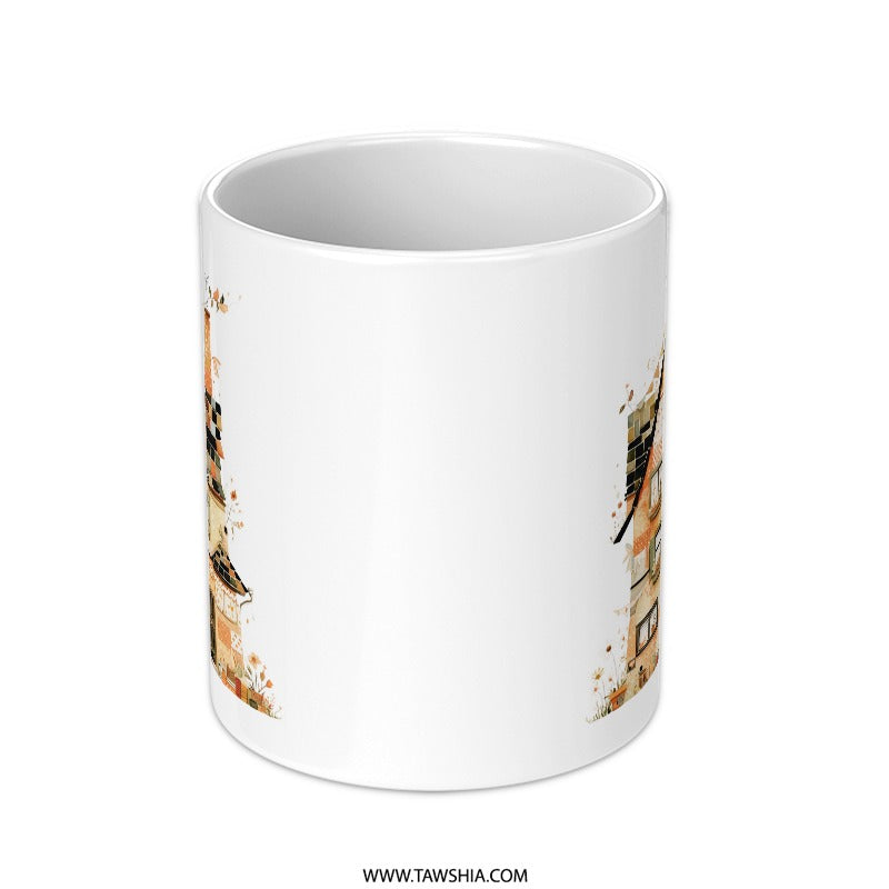 Dutch House Mug, Europe Art, Unique Home Decor, Travel Lover Gift, Coffee Lover Mug, Cute Mug - Tawshia