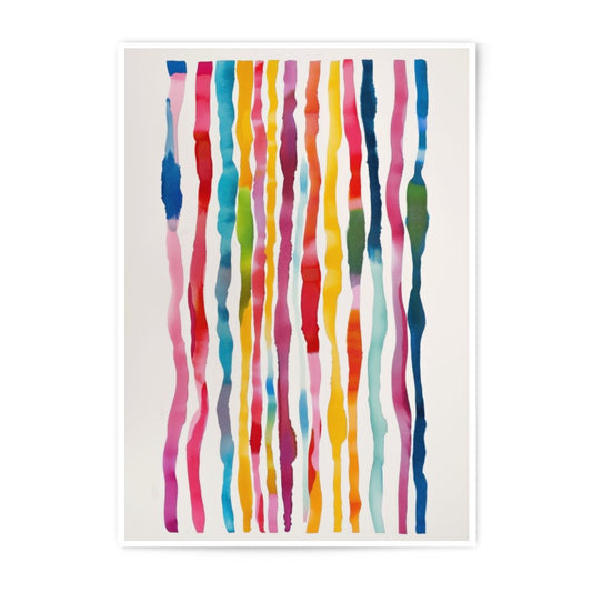 Watercolor Photographic Print, Abstract Art Decor, Colorful Stripes Wall Art, Modern Home Decor, Vibrant Prints, Living Room Art - Tawshia