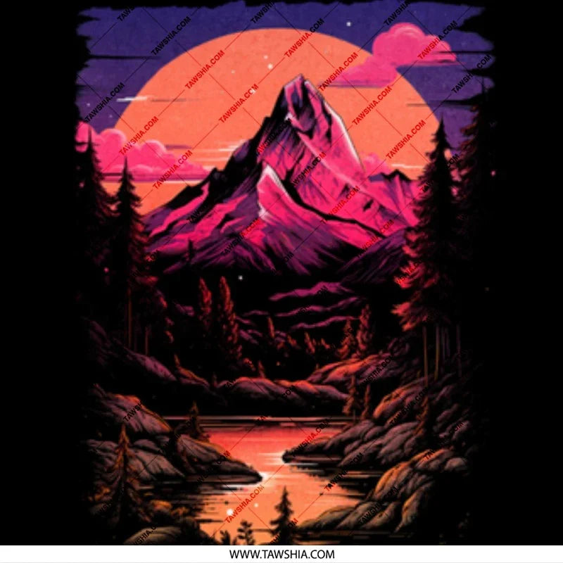 Captivating Sunset Mountain Landscape wall art product