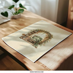 Cozy Reading Nook Photographic Print, Autumn Decor Art, Bookshelf Chair Foliage, Botanical Wall Hanging, Fall Home Decor, Literary Gift - Tawshia