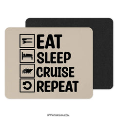 Eat Sleep Cruise Repeat MousePad, Funny Cruise Vacation Gift, Cruise Lover Office Desk Accessories, Cruise Holiday Desk Decor Mouse Pad - Tawshia