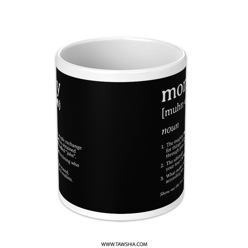 Dictionary Definition Money Black and White Mug product