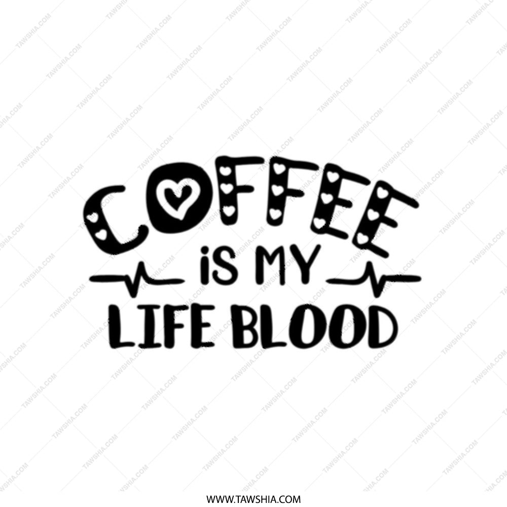 Coffee is My Life Blood Tote Bag, Caffeine Lover Gift, Coffee Addict Shopper Bag, Funny Tote Bag, Eco Friendly Bag, Reusable Grocery Bag - Tawshia