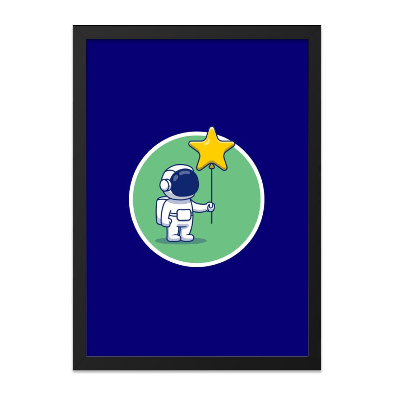 Cute Astronaut Wall Art, Starry Dreamer Decor, Space Explorer Print, Kids Room Art, Modern Home Decor, Whimsical Illustration - Tawshia