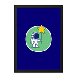 Cute Astronaut Wall Art, Starry Dreamer Decor, Space Explorer Print, Kids Room Art, Modern Home Decor, Whimsical Illustration - Tawshia