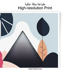 Abstract Landscape Photographic Print, Modern Mountain Scene, Colorful Art Print, Nature Wall Decor, Home Office Art, Trendy Illustration - Tawshia