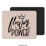 Flower Power Mouse Pad, Cute Crown Mousepad, Floral Office Decor, Fun Desk Accessory, Empowering Girl Boss Gift, Motivational Quote - Tawshia