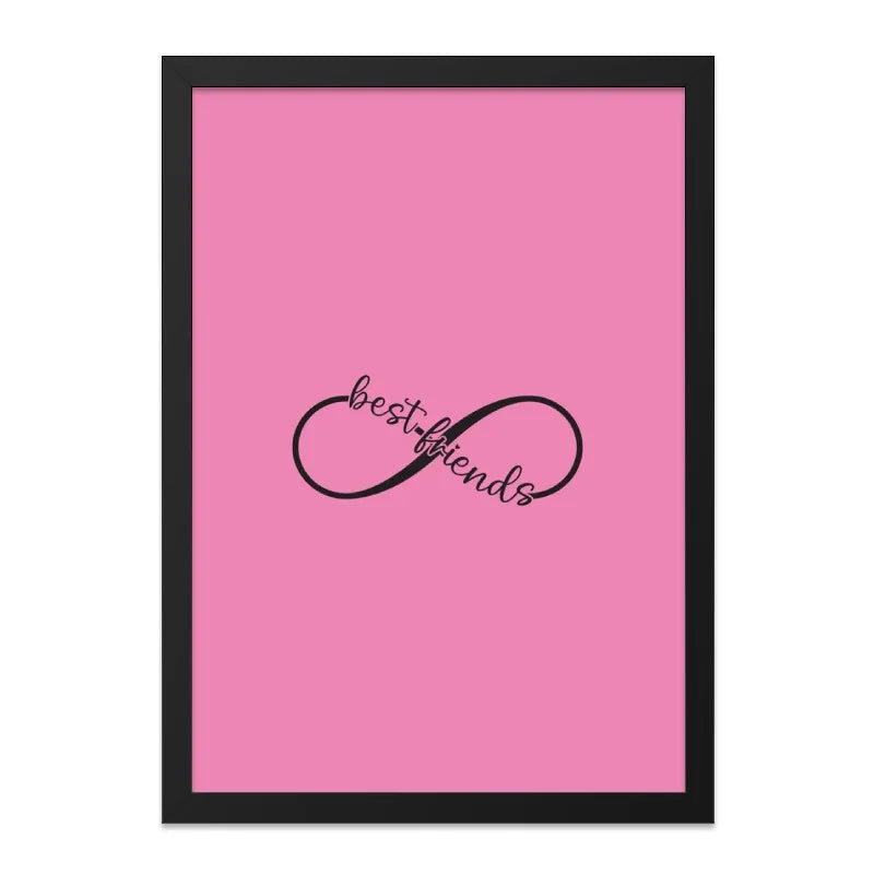 Best Friends Infinity Wall Art, Pink Decor, Friendship Gift, Minimalist Art, Modern Print, Gift for Friend, Wall Decor, Home Decor - Tawshia