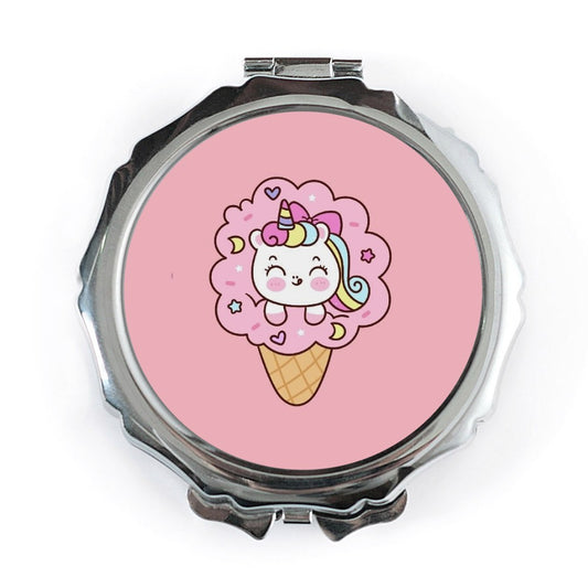 Cute Unicorn Ice Cream Pocket Mirror, Kawaii Compact Mirror, Fun Gift, Makeup Mirror, Travel Mirror, Best Friend Gift, Pocket Mirror - Tawshia