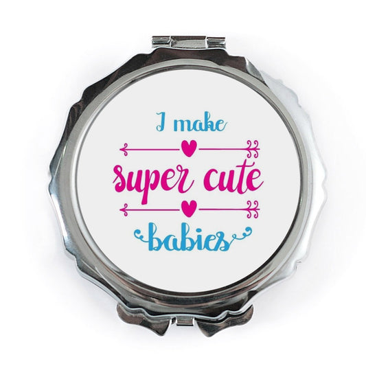 Super Cute Babies Pocket Mirror, New Mom Gift, Baby Shower Gift, Funny Mom, Gift for Her, Cute Pocket Mirror, Pocket Mirror - Tawshia