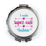 Super Cute Babies Pocket Mirror, New Mom Gift, Baby Shower Gift, Funny Mom, Gift for Her, Cute Pocket Mirror, Pocket Mirror - Tawshia