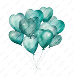 Teal Heart Balloons Mug, Watercolor Balloons, Celebration Drinkware, Anniversary Gift, Heart Mug, Romantic Gift Mug, Party Favor Mug - Tawshia