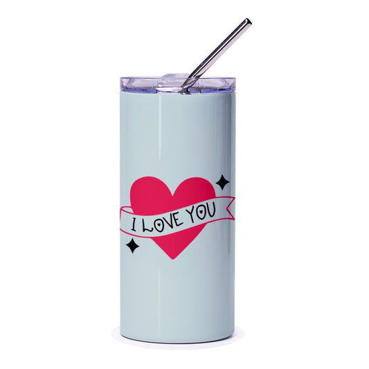 I Love You Tumbler, Heart Tumbler, Valentine Gift, Love Gift, Anniversary Gift, Gift For Her, Gift For Him, Cute Tumbler, Stainless Tumbler - Tawshia