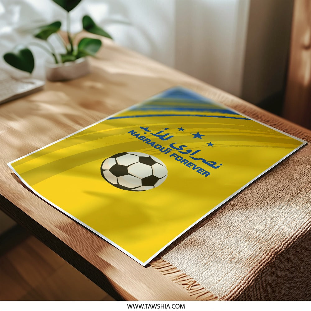 Nasraoui Forever Photographic Prints, Soccer Art, Football Fan Gift, Arabic Calligraphy Art, Sports Wall Decor, Team Pride - Tawshia