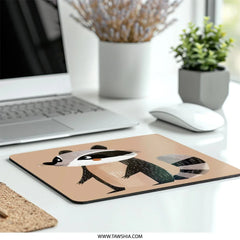 Cute Raccoon Mouse Pad, Cartoon Animal Art, Adorable Desk Decor, Modern Computer Accessory, Unique Gift Idea - Tawshia