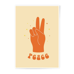 Peace Sign Photographic Print, Retro Peace Art Print, 70s Decor, Hippie Wall Art, Peace Hand Sign, Bohemian Art Print, Gallery Wall Art - Tawshia