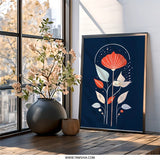 Abstract Floral Wall Art, Modern Flower Print, Botanical Wall Decor, Contemporary Art, Home Decor, Trendy Art Print - Tawshia