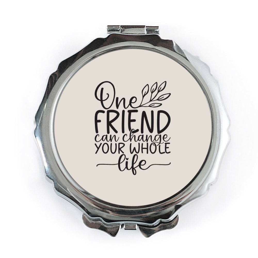 Friend Pocket Mirror, Inspirational Gift, Friendship Quote, Best Friend Gift, Motivational Mirror, Unique Gift for Friends - Tawshia